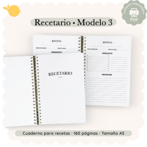 Recetario - Modelo 3 - Minimalista