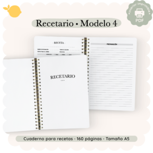 Recetario - Modelo 4 - Minimalista