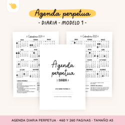 Agenda Perpetua – Semanal – Clasica – Modelo 1 – Ni Chicha Ni Limonada