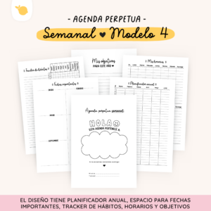 Agenda perpetua - Semanal - Modelo 4