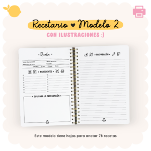 Recetario - Modelo 2 - Con ilustraciones