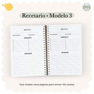 Recetario - Modelo 3 - Minimalista