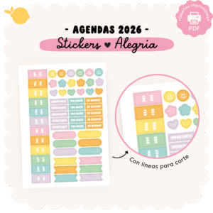 Stickers - Alegría - Para imprimir, con líneas de corte - 2026