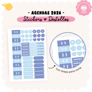 Stickers - Destellos - Para imprimir, con líneas de corte - 2026