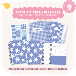 Kit destellos - Para imprimir - Tapas, sobre, portadas para meses y stickers 2026