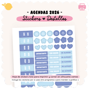 Stickers - Destellos - Para imprimir, con líneas de corte - 2026