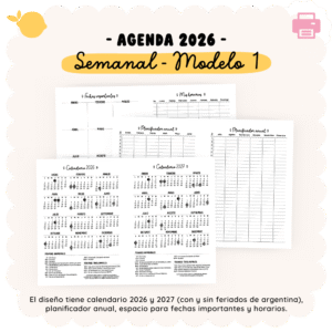 Agenda 2026 - Semanal - Modelo 1