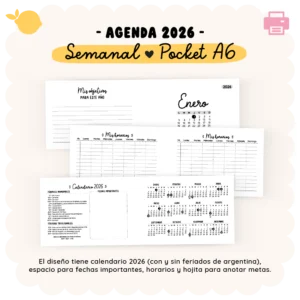 Agenda 2026 - Semanal - Pocket A6