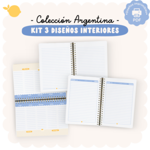 Kit x 3 interiores - Colección Argentina - A6, A5 y A4
