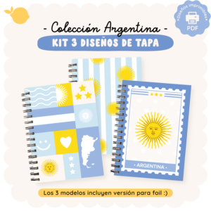 Kit x 3 tapas - Colección Argentina - A6, A5 y A4