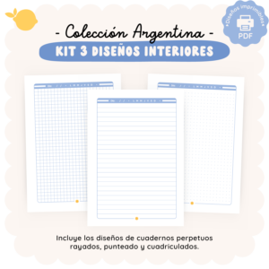 Kit x 3 interiores - Colección Argentina - A6, A5 y A4