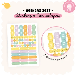 Stickers 2027 - Con solapas - Para imprimir