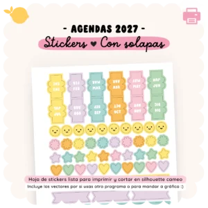 Stickers 2027 - Con solapas - Para imprimir