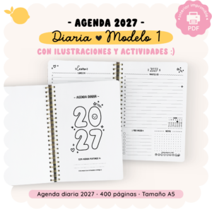 Agenda 2027 - Diaria - Modelo 1 - Con actividades e ilustraciones