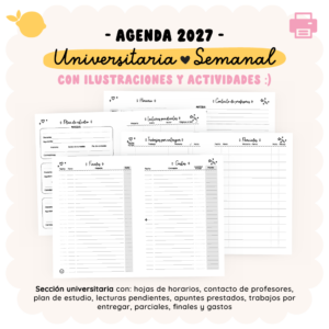 Agenda 2027 - Universitaria - Con actividades e ilustraciones